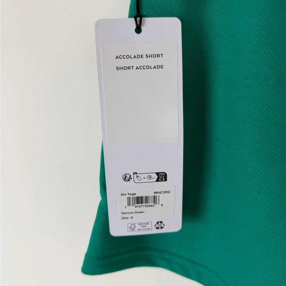 NWT ALO ACCOLADE CREW NECK PULLOVER & SWEAT SHORTS SET Spruce Green Size S - Picture 11 of 12